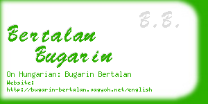 bertalan bugarin business card